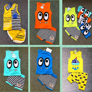 2017新款男女童短袖套装 地摊工厂直销，义乌驰泽商行热销批发